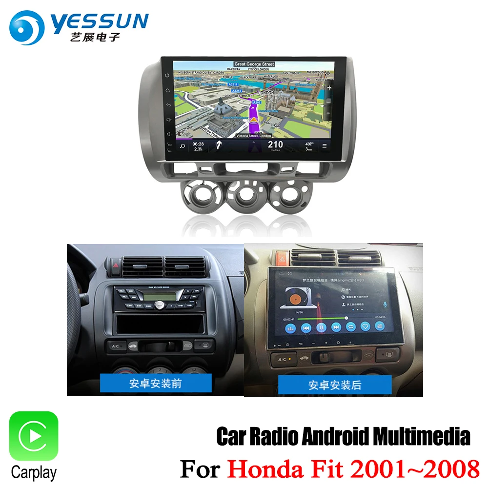 YESSUN For Honda Fit 2001~2008 Car Android Carplay GPS Navi maps Navigation Player Radio Stereo no CD DVD BT HD Screen