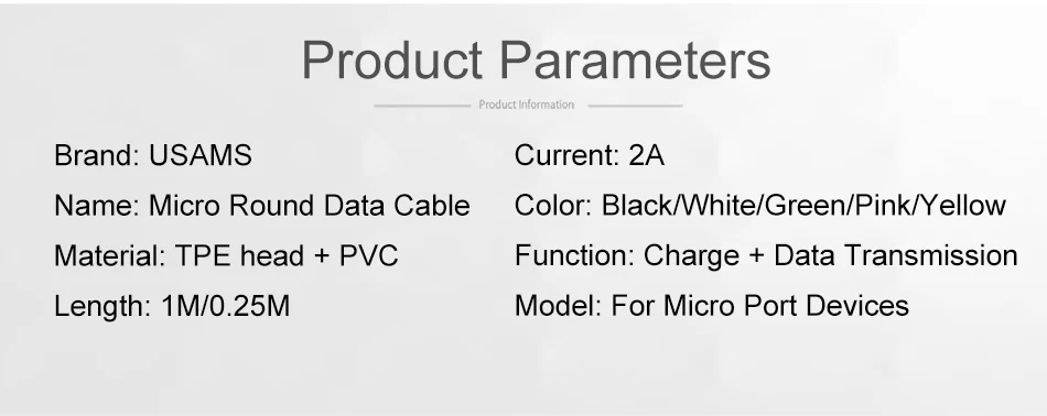 Micro USB кабель USAMS кабель для синхронизации данных и зарядки для samsung, кабель для мобильного телефона, USB кабель для зарядки Xiaomi, huawei, LG, microusb