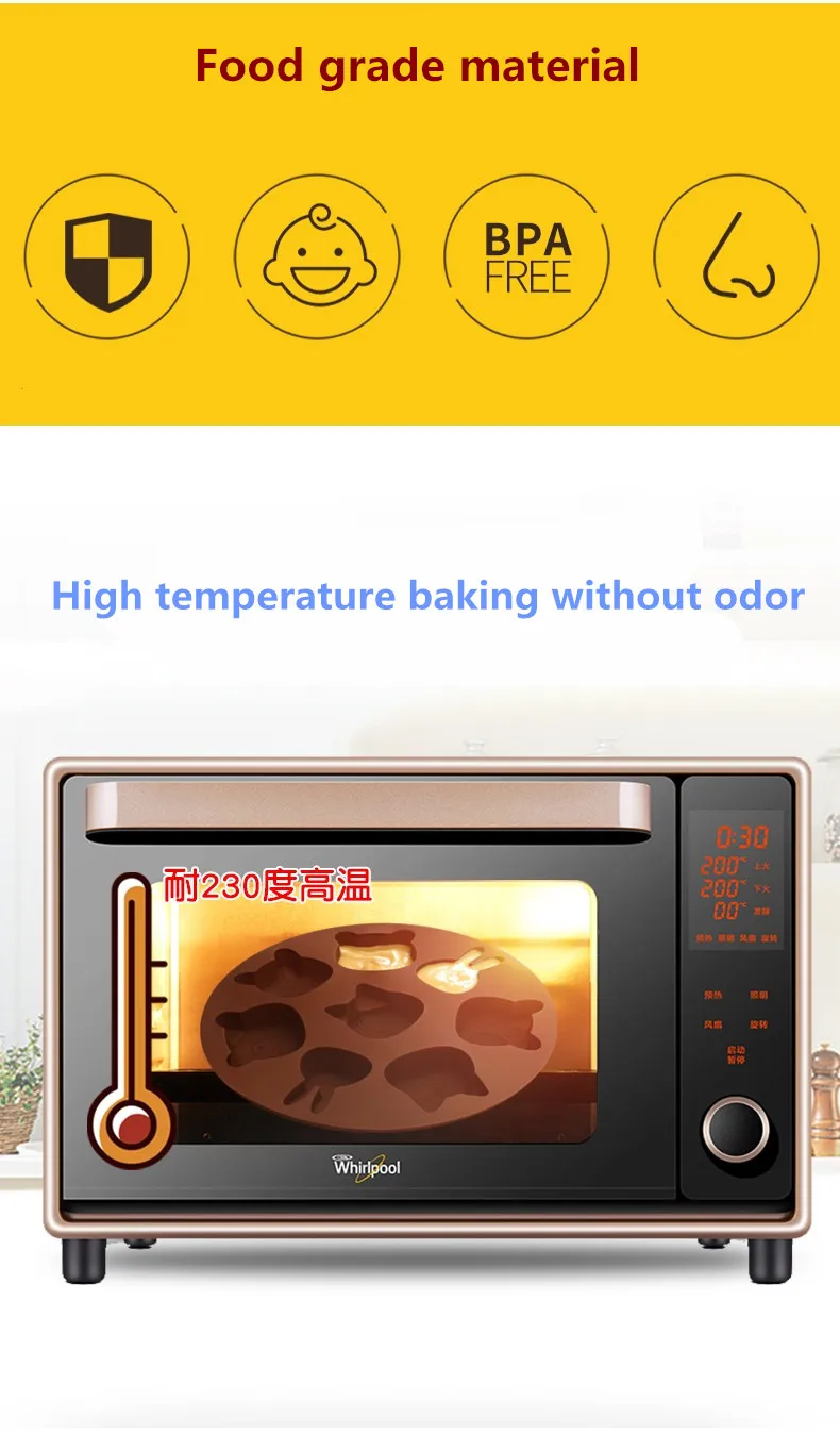 Инструменты для выпечки высокая термостойкость форма для тортов, печенья мультфильм Бытовая духовка силиконовая форма кухонные принадлежности