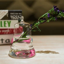 1 шт. Европейский стеклянный гидропонный прозрачный Декор Гостиная Мода Колокольчик в форме Современная креативная ваза OJ 2045