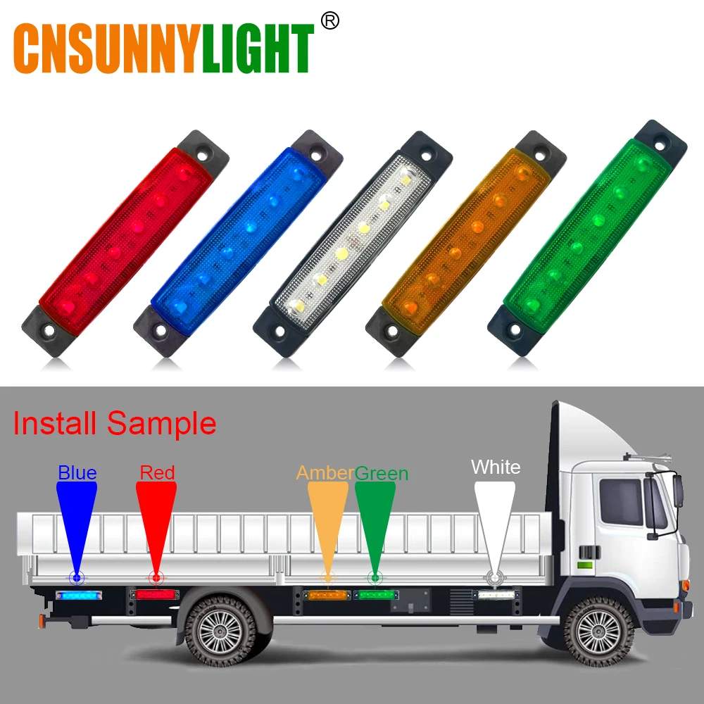 Cnsunny светильник автомобильный Светодиодный Боковой габаритный фонарь задние лампы сигнала поворота светильник грузовика прицепа автобуса, рабочими электрическими схемами Предупреждение Противотуманные фары парковка светильник ing бар