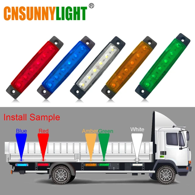CNSUNNYLIGHT Car LED Side Clearance Lamp Tail Reverse Turn Signal Light