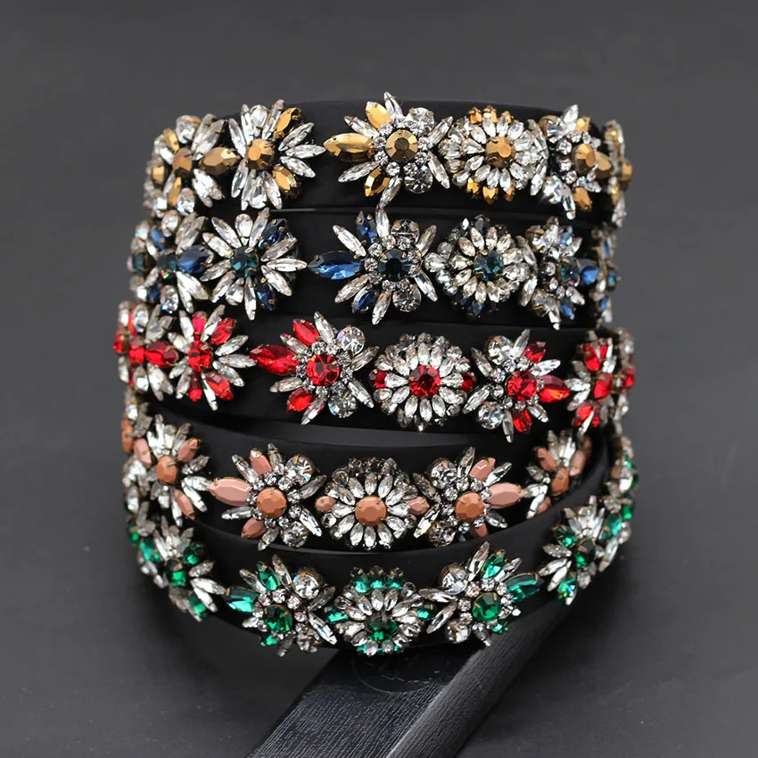 

Beautiful fashion cocktail party wild headband Baroque exquisite luxury elegant geometric personality rhinestone headband 874