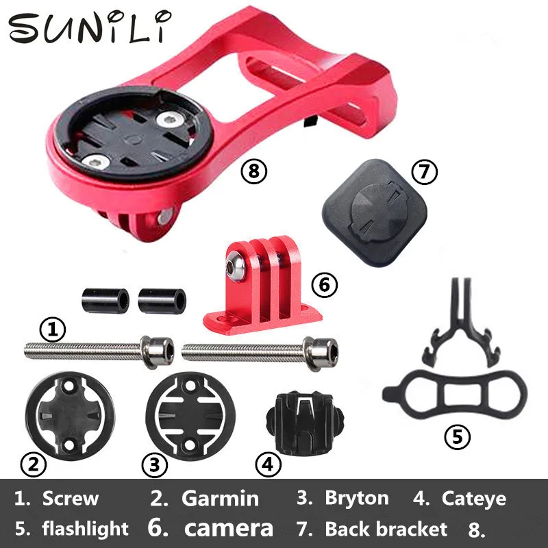 

Bicycle Computer Camera Mount Holder Out front bike Mount from bike mount accessories for iGPSPORT/Garmin/Bryton/GoPro Black Red