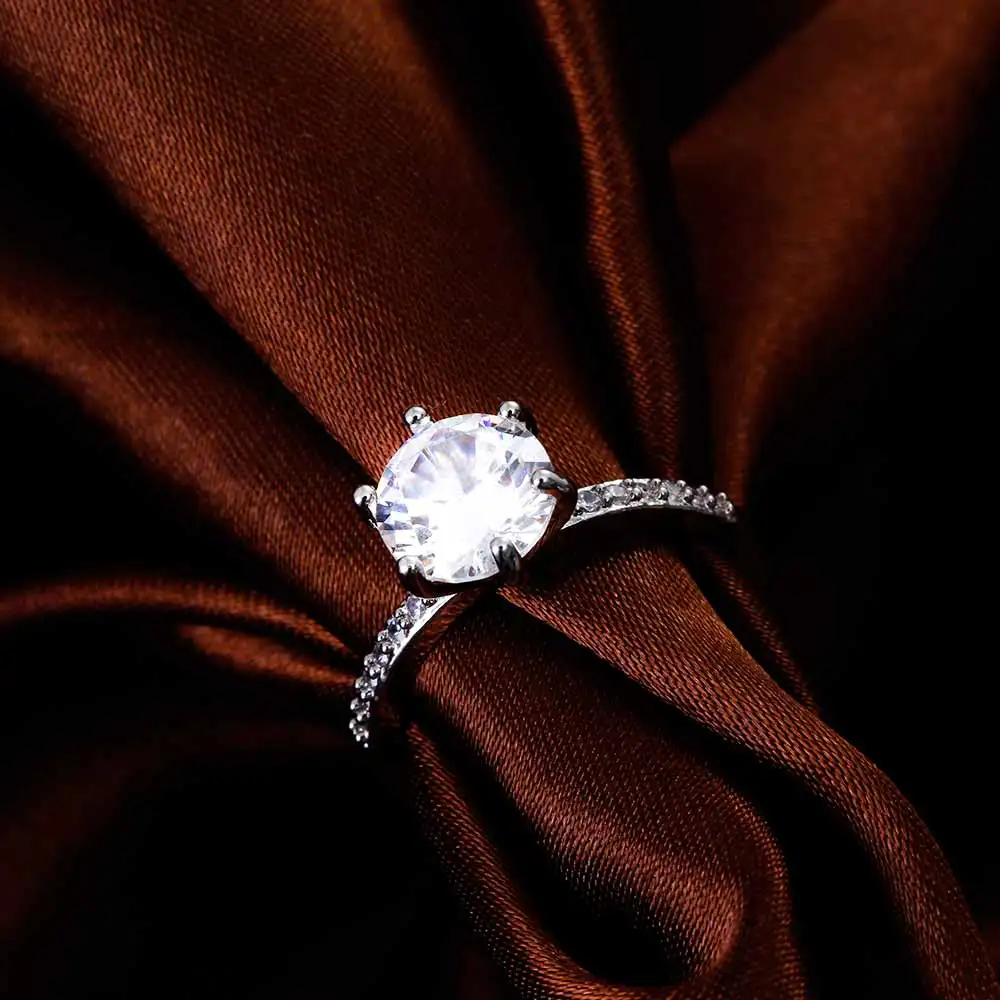 IPARAM 2019 Classic Engagement Ring 6 Claws Design AAA White Cubic Zircon Female Women Wedding Band CZ Rings Jewelry