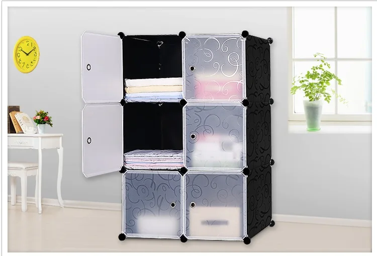 Simple Wardrobes 6 Diy Pvc Fold Portable Storage Cabinet Dormitory