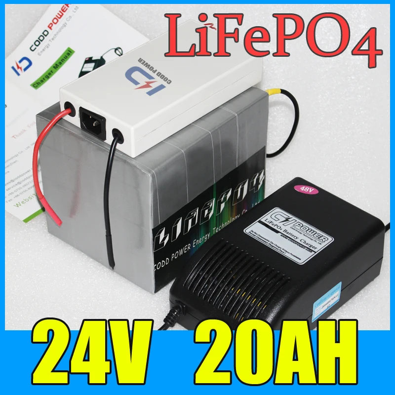 24 V 20AH LiFePO4 Батарея пакет Электрический велосипед Скутер 24 v литиевая батарея