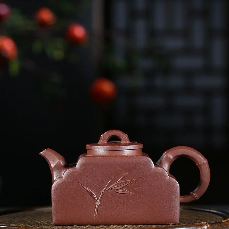 

Manual Raw Ore Purple Mud Half Bamboo Joint Kettle Preserve One's Health Infusion Of Tea Kungfu Online Teapot Tea Set Gift