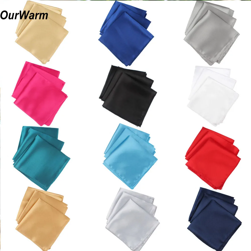 Ourwarm 100pcs Colored Wedding Satin Silk Table Napkins Dinner Cotton
