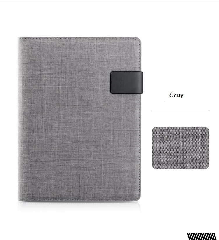 A4 Multifunction Files Folder, Business Padfolio Conference Folder Linen Type Cloth Large Notepad Planner Gift