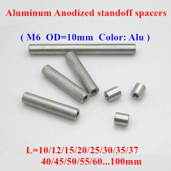 10 шт. M6 Алюминий стержни M6* 10/12/15/20/25/30/35/40. 80 мм Алюминий сплава круглый стоек распорку с интервал винты для RC Запчасти D = 10 мм