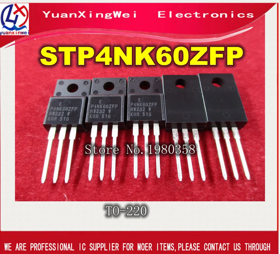 

10PCS STP4NK60ZFP STP4NK60 P4NK60ZFP P4NK60 TO220F