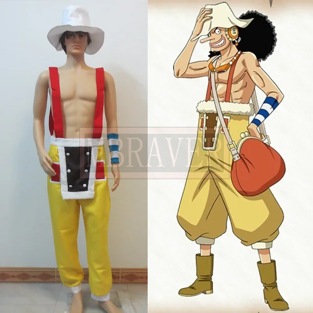 Free Shipping One Piece Usopp Cosplay Costume Custom Made Any Size