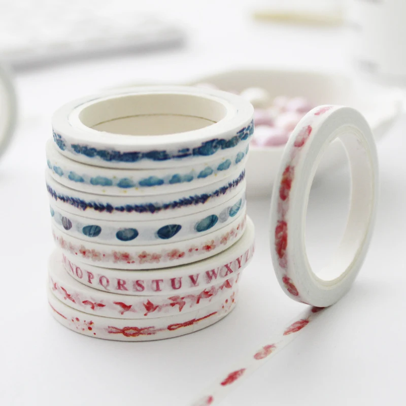 

0.5cm*7m cartoon fresh slim washi tape DIY decoration scrapbooking planner masking tape adhesive tape label sticker stationery