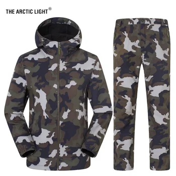 

THE ARCTIC LIGHT Men's Women's Winter Outdoor Sports Sets Trekking Hiking Camouflage Tactical Jacket&Pants Windproof Thermal