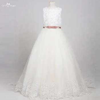 

FG67 Real Pictures Yiaibridal Vestidos Menina Flor Champagner Champagne Ball Gown Flowers