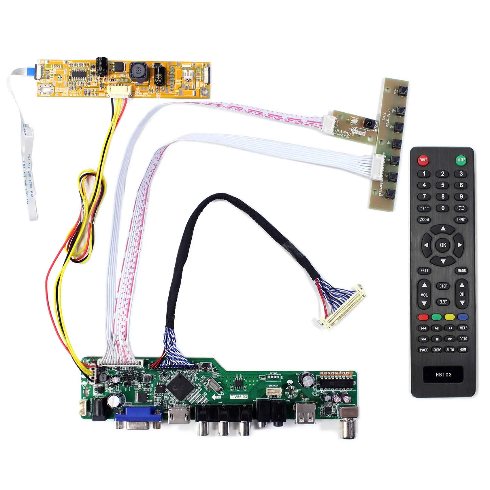 

HDMI VGA CVBS RF LCD Driver Board For 21.5" M215HW01 V6 oMT215DW02 V0 1920x1080 for 21.5inch LCD Screen CLAA215FA04 V1