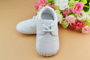 

Fashion PU Leather British Style Baby Shoes For 0-12months Shoes With Air Hole Antiskip Unisex First Walkers