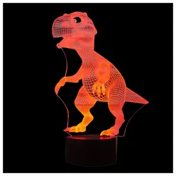 3D лампа Оптические иллюзии LED ночник, удивительные 7 цветов динозавров Форма Лампы для мотоциклов с USB зарядка для Домашний Декор