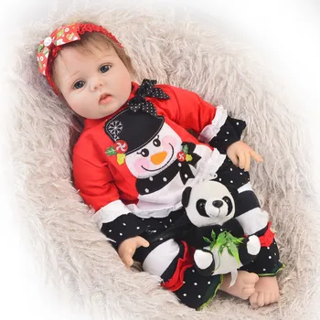 

55cm Soft Body Silicone Reborn Baby Doll Toy For Girls Vinyl Newborn Girl Babies Dolls Kids Child Gift bebe alive reborn boneca