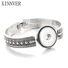 Винтаж браслет для Для женщин 18 мм Металл оснастки кнопку Ювелирные Изделия Манжета одном направлении Серебряные ювелирные изделия часы Для женщин