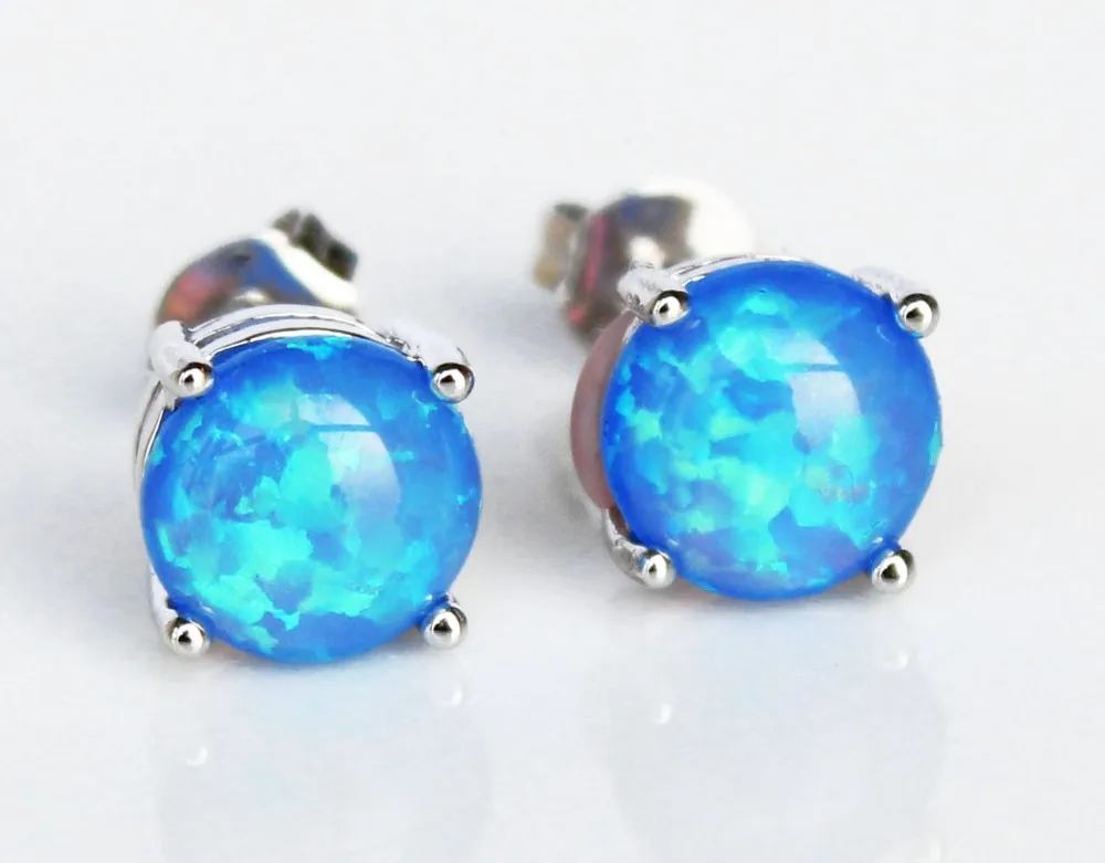 8 мм круглые черные серьги с огненным опалом|earrings pink|earrings bestearrings brown |
