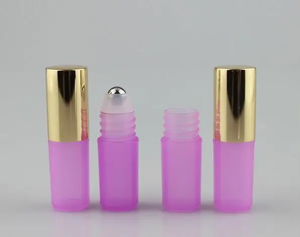 30/200pcs 3ML plastic roll on Bottle/steel bead ball Sample Perfume Vial,Small Essential Oil bottle Lip oil subpackage metal cap