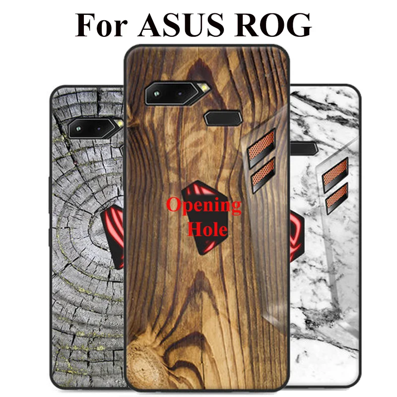 

6.0" 2018 For ASUS ROG Phone ZS600KL case wood stone style Soft Silicone Case For ASUS ROG Cover For ASUS ROG Phone Z01QD