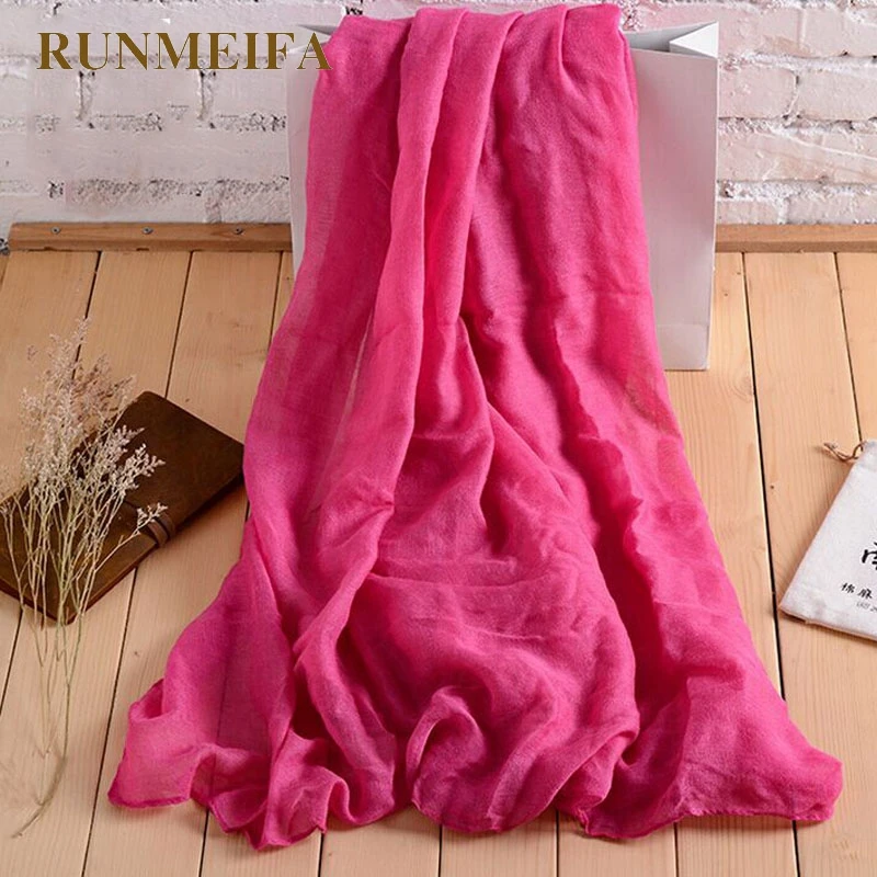 

2019 Fashion Cotton Line Scarf Women Summer Thin Scarves Solid Color female stole foulard Shawl Wrap scarfs for ladies 180*70cm