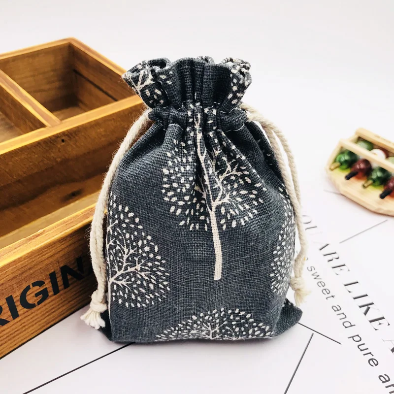 

Handmade Cotton Strong Bags 10x14cm 20pcs Natural Drawstring Cotton Bag Jewelry Packaging Bag Pouches Cute Wedding Gift Bag