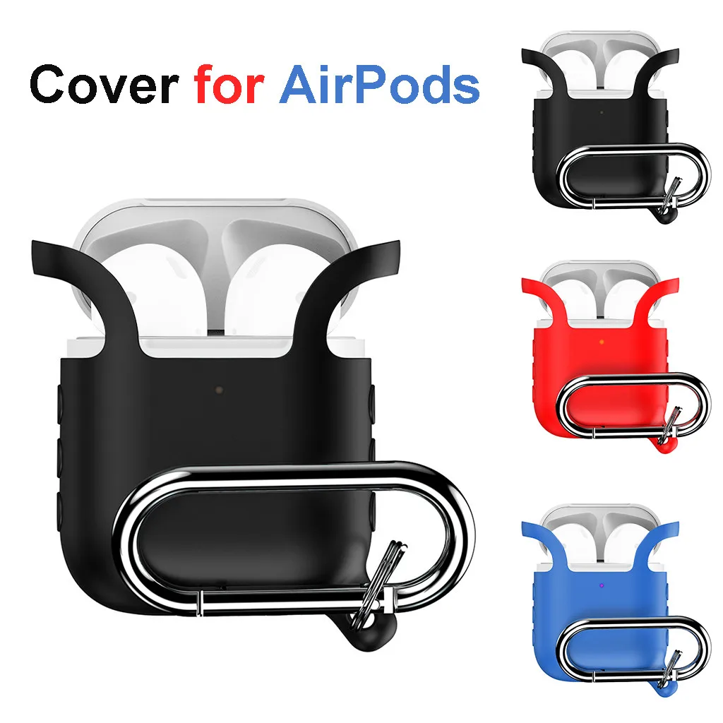 Silicone Anti-lost Protective Cover Skin Case for Apple AirPods 2 with Ear Hook Earphones Accessories Only Cases NO Earphone +