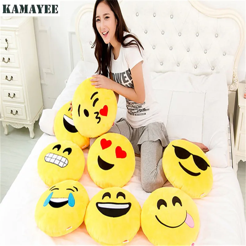 Hot sale Cute emoji pillow plush pillow coussin cojines emoji Round
