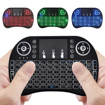 

Russian Mini Wireless Keyboard 3 color backlit 2.4GHz English Air Mouse Remote Control Touchpad For Android TV Box Tablet Pc