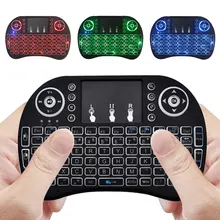 Russian Mini Wireless Keyboard 3 color backlit 2.4GHz English Air Mouse Remote Control Touchpad For Android TV Box Tablet Pc