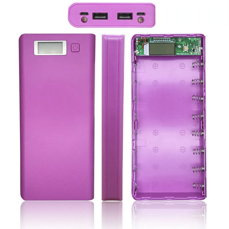 

DIY 5V Dual USB 8*18650 Battery Charger Power Bank Shell LCD Display 18650 Charger Case Box Battery Holder for Xiaomi Huawei