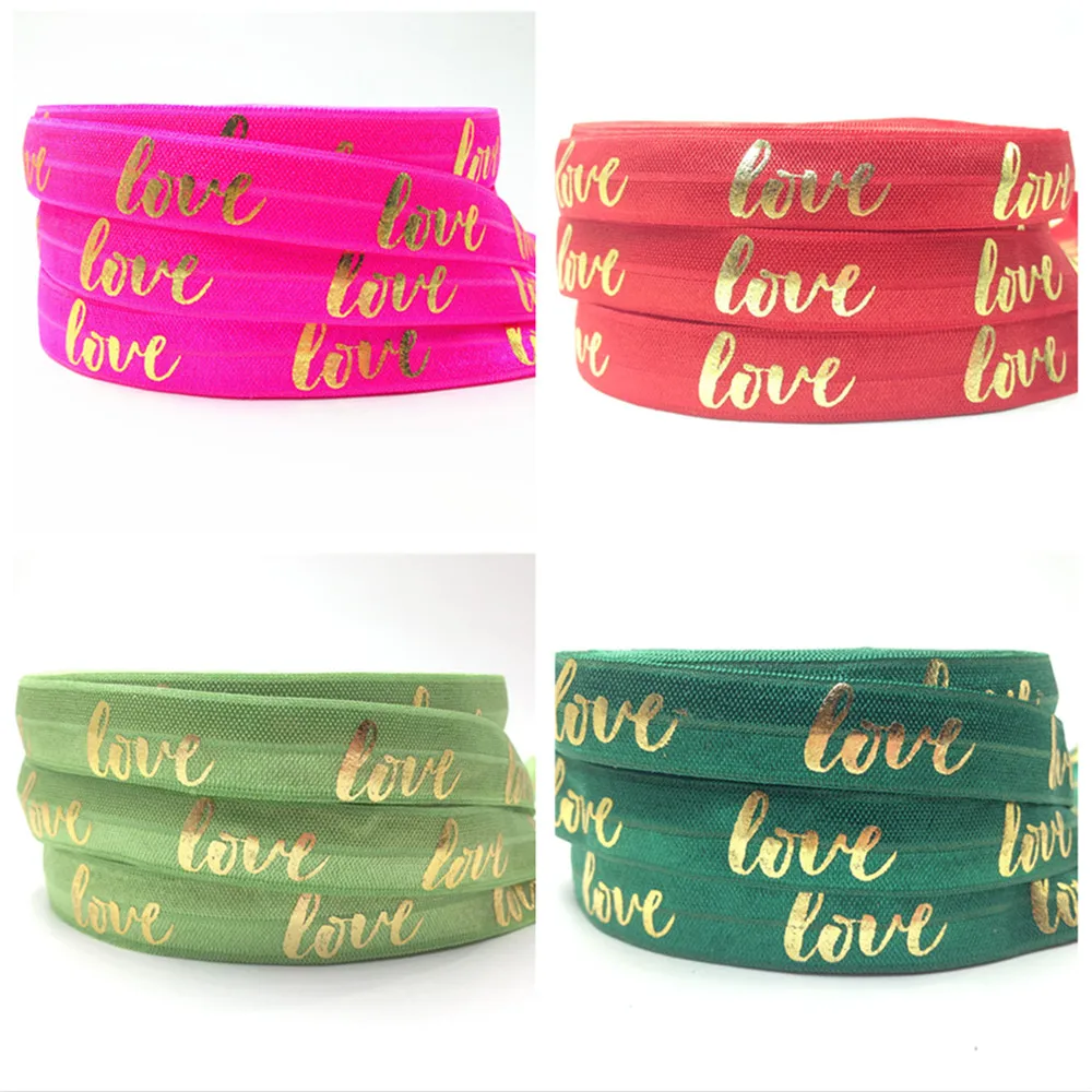

5/8" (5 yards/lot) Quality Print Love Valentine's Day Stretch Elastic Band Hair Tie Wedding Decor,DIY Head made accessories