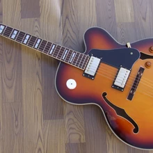 SUNBURST большой корпус полностью полый, одна среза archtop Джаз гитара, трапециевидный стиль хвост, прямо с завода