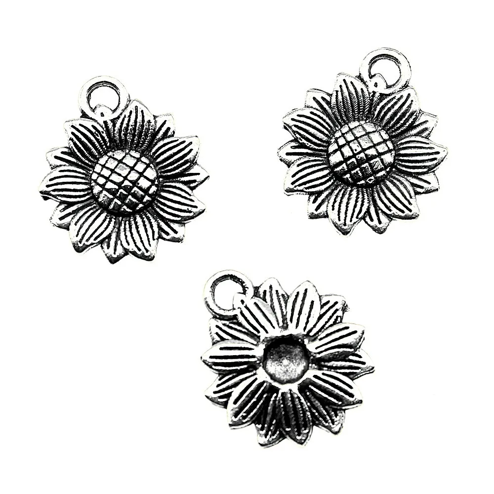 15pcs Sunflower Charms Sun Flower Charms Sunflower Flower Pendant