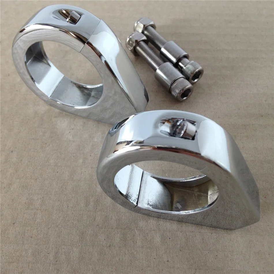 

Aftermarket free shipping motorcycle parts Motorcycle Turn signal Clamps for Softail Mount Bracket 41mm Fork CHROMED