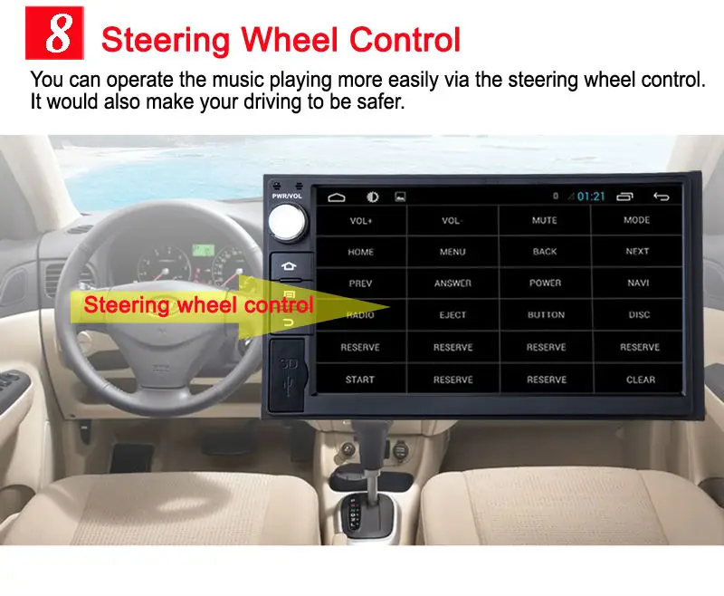 Android 4.4-8 Steering wheel control