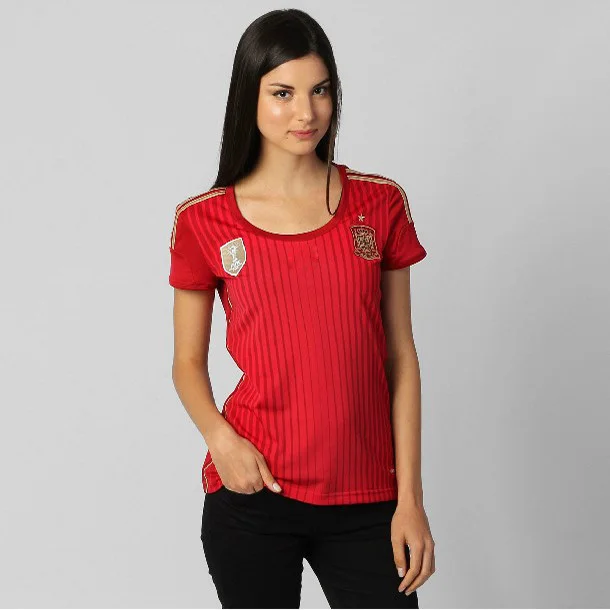 Spain 2014 World Cup Home Red Women Football Jerseys Best Thai Quality