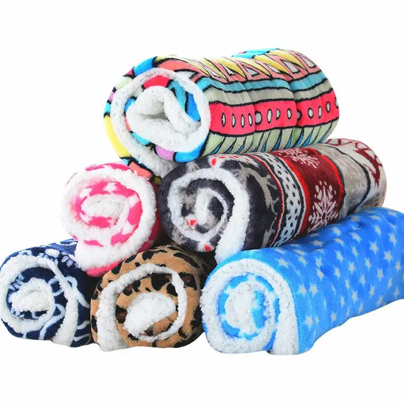 

Petminru 70x55cm 100x75cm Soft Cat Dog Blanket Warm Pet Mats Cushion Coral Fleece Pet Blanket House Teddy Sleeping Beds Sofas