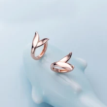 MloveAcc новые милые крошечные серьги-кольца «рыбий хвост русалки» 925 пробы Серебряные Элегантные ювелирные изделия для женщин трендовый подарок