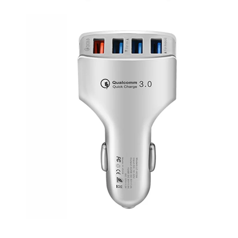 Quick Charge 3.0 Car Cigarette lighter 7A QC3.0 Turbo Fast Charging Car-charger 4 USB Car Mobile Phone Charger for iPhone 8 7 X - Название цвета: White