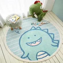 Круглый милый динозавр ковер для детской комнаты, мягкий на ощупь флисовый ковер для гостиной, розовый декоративный коврик для девочки