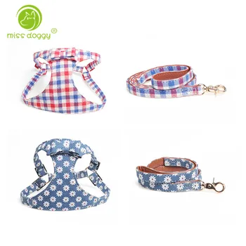 

Fashion Printed Pet Cat Dog Harnesses Lead Set Walking Lovely Bowknot Dog Vest Harness For Small Dogs Chihuahua Pug Chest Strap