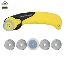28mm Rotary Cutter with 5PC Blades Fit Olfa Dafa Fiskars Fabric Paper Circular Cut Patchwork Craft Leather DIY Sewing Tool