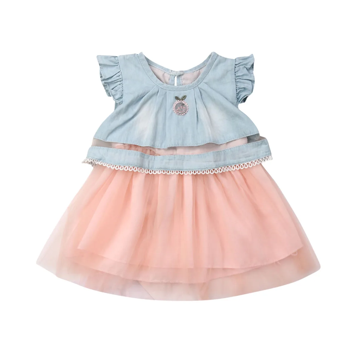 

IMCUTE Baby Girl Party Wedding Tulle Dresses Gauzy Princess Dress Pink