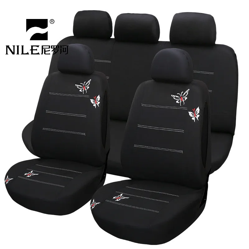 Nile 9 шт. Роскошный Универсальный чехол для автомобильного сиденья с вышивкой