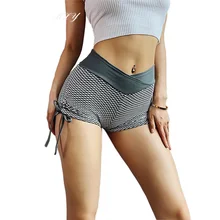 Женские персиковые бедра с высокой талией, для фитнеса шорты для йоги стрейч скручивание прикладом колготки спортивные шорты для йоги быстросохнущие спортивные шорты для йоги жаккард